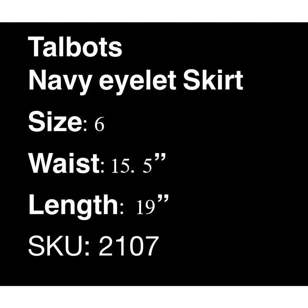 Talbots navy eyelet mini skirt- size 6